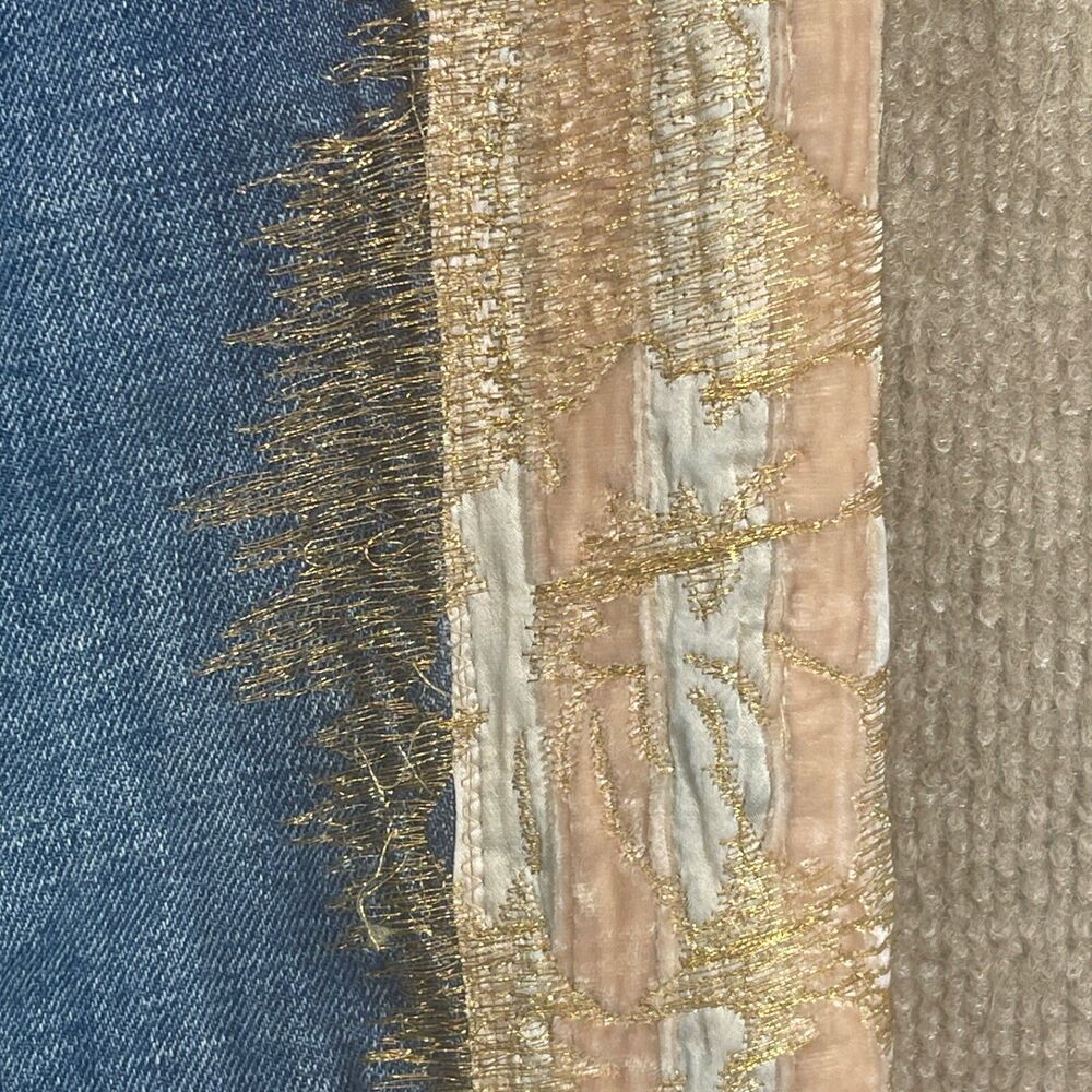 Vintage Roberto Cavalli Jeans Womens Medium 31X32 Satin Velvet Side Panel Boho - Picture 4 of 16